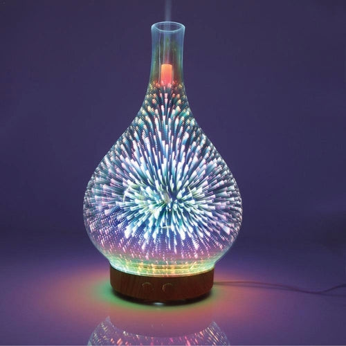 Essential Oil Aroma Diffuser - Mirror 3D Fireworks USB Aromatherapy